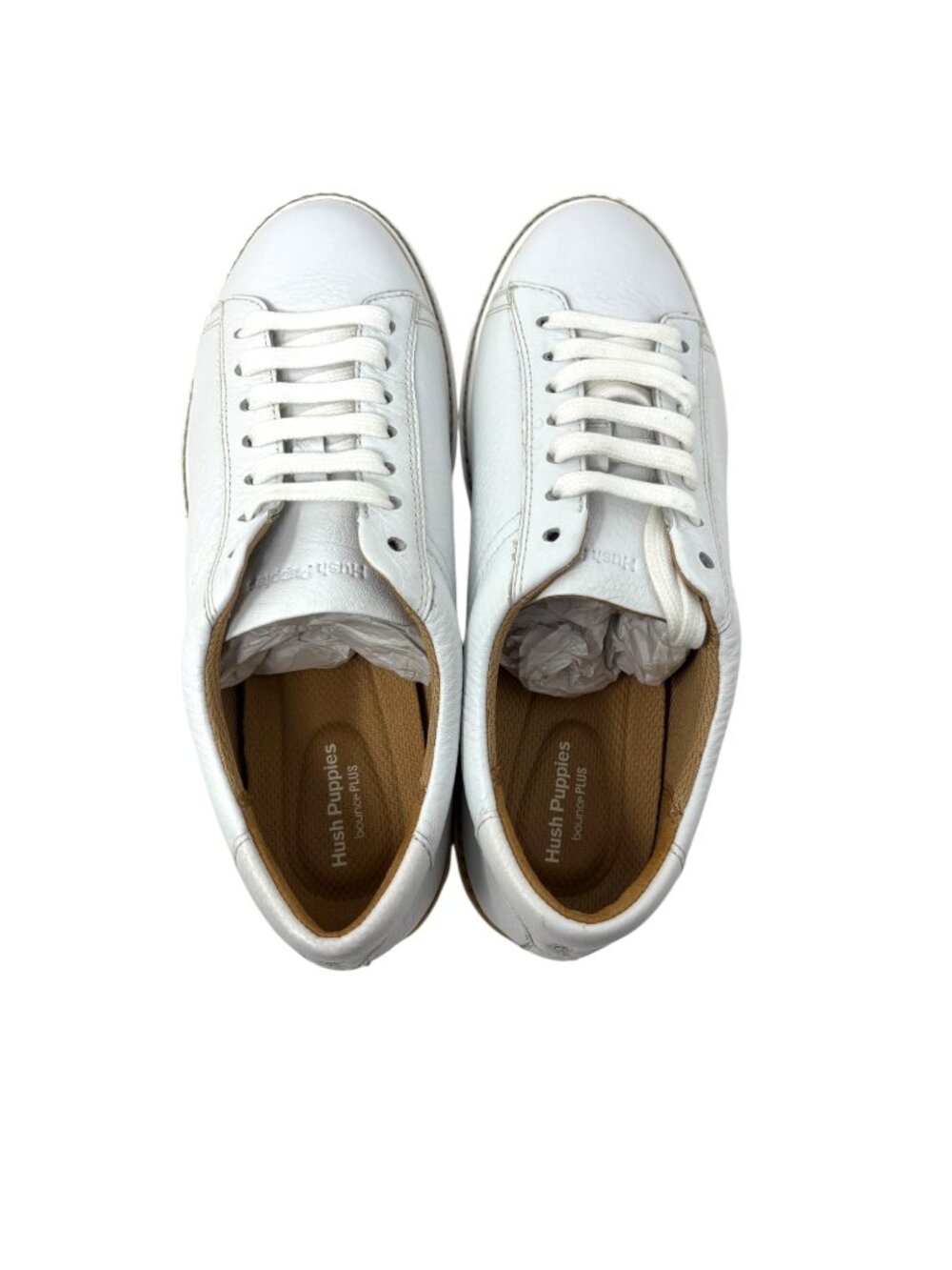 Hush Puppies Sabine White Leather Sneakers Tennis Shoes Trainers Size 8.5W Wide - Picture 8 of 11